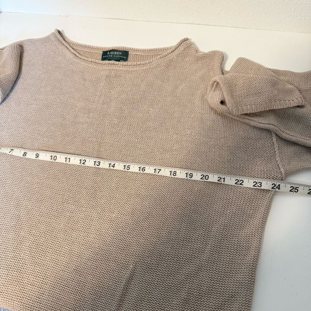 Lauren Ralph Lauren Tan Linen Boatneck Sweater Size XL - Picture 6 of 6